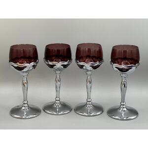 Farber Bros. Cambridge Amethyst Cocktail Champagne Glasses Goblets